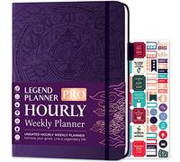Legend Planner PRO Edition Horaire - Agenda Hebdomadaire Horaire Carnet de Rendez-Vous Gestion du Temps, Journal Travail/Vie Personnelle, Non Daté, Format A4, Couverture Rigide - Violet