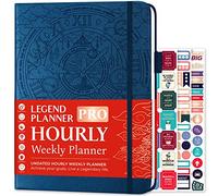 Legend Planner PRO Edition Horaire - Agenda Hebdomadaire Horaire Carnet de Rendez-Vous Gestion du Temps, Journal Travail/Vie Personnelle, Non Daté, Format A4, Couverture Rigide - Bleu Mystique