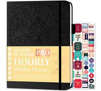 Legend Planner PRO Edition Horaire - Agenda Hebdomadaire Horaire Carnet de Rendez-Vous Gestion du Temps, Journal Travail/Vie Personnelle, Non Daté, Format A4, Couverture Rigide - Noir