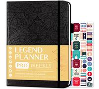 Legend Planner PRO - Planificateur de vie hebdomadaire et mensuel de luxe pour augmenter la productivité et atteindre vos objectifs - Carnet de gestion du temps - Non daté - 18 x 25,5 cm Couverture