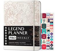 Legend Planner PRO - Planificateur de vie hebdomadaire et mensuel de luxe pour augmenter la productivité et atteindre vos objectifs - Carnet de gestion du temps - Non daté - 18 x 25,5 cm Couverture