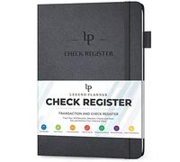 Legend Planner Registre de chèques - Grand livre comptable pour les petites entreprises et usage personnel - Carnet de compte chèques pour suivre les revenus, les dépenses et les transactions financières - 17,8 x 25,4 cm, 193 pages (noir argenté)