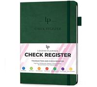 Legend Planner Registre de chèques - Grand livre comptable pour les petites entreprises et usage personnel - Carnet de compte chèques pour suivre les revenus, les dépenses et les transactions financières - 17,8 x 25,4 cm, 193 pages (vert foncé)