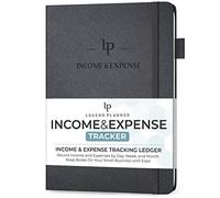 Legend Planner Suivi des revenus et des dépenses - Carnet de comptabilité pour petites entreprises - Grand livre de comptabilité avec poche pour reçus - Carnet de compte pour petites entreprises - Couverture rigide, 17,8 x 25,4 cm - Noir argenté
