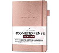 Legend Planner Suivi des revenus et des dépenses - Carnet de comptabilité pour petites entreprises - Grand livre de comptabilité avec poche pour reçus - Carnet de compte pour petites entreprises - Couverture rigide, 17,8 x 25,4 cm (or rose)