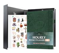 Legend Pro Premium Planificateur horaire non daté avec fentes horaires - Organiseur personnel hebdomadaire, mensuel et quotidien, A4 (vert forêt)