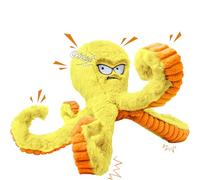 LEGEND SANDY Jouets Robustes à mâcher pour Chiens de Grande Taille pour Les Garder occupés, Jouet couineur interactif pour Chien, Pieuvre Jaune froissé