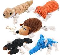 LEGEND SANDY Lot de 5 jouets couineurs en peluche pour petit chien, jouets en peluche avec cordes à tirer, jouets à mâcher pour chiots de petite et moyenne race