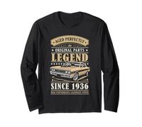 Legend Since 1936 Birthday Classic Car for Men Born in 1936 Manche Longue