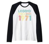 Legend Since 1971 55th Birthday Retro Vintage 55 Years Old Manche Raglan