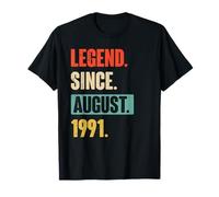 Legend Since August 1991 Décoration d'anniversaire 32 Ans T-Shirt