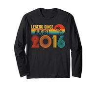 Legend Since August 2016 10th Birthday Vintage 10 Years Old Manche Longue
