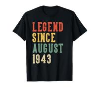 Legend Since August 83rd Birthday 1943 Hommes Femmes 83 Ans T-Shirt