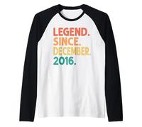 Legend Since December 2016 Men Women Vintage 2016 Birthday Manche Raglan