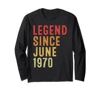 Legend Since June 1970 Vintage 1970 Birth Of Birthday Gifts Manche Longue