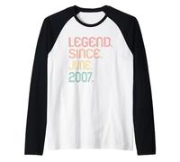 Legend Since June 2007 19th Birthday 19 Years Old Vintage Manche Raglan