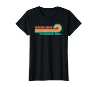 Legend Since November 2000 T-Shirt Graphique avec Valeur, Femme, Noir, S