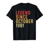 Legend Since October 1981 Vintage 1981 Birth Of Birthday T-Shirt