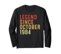 Legend Since October 1984 Vintage 1984 Birth Of Birthday Manche Longue
