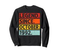 Legend Since October 1992 34th Birthday 34 Years Old Vintage Sweatshirt