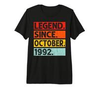 Legend Since October 1992 34th Birthday 34 Years Old Vintage T-Shirt Haut de Gamme
