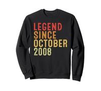 Legend Since October 2008 Vintage 2008 Birth Of Birthday Sweatshirt