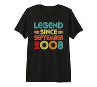 Legend Since September 2008 18th Birthday Retro 18 Years Old T-Shirt Haut de Gamme