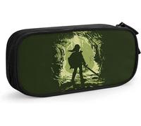 Legend Zelda Étui À Stylos Grande Capacité Étui À Crayons Double Fermeture Éclair Organisateur De Papeterie Sac De Papeterie Sac À Cosmétiques Noir-Noir