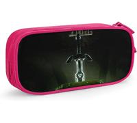 Legend Zelda ? Trousse À Stylos De Grande Capacité, Trousse À Crayons À Double Fermeture Éclair, Organisateur De Papeterie, Sac De Papeterie, Sac À Cosmétiques, Noir-Rose