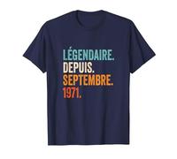 Légendaire Depuis Septembre 1971 T-Shirt, Homme, Bleu Marine, S