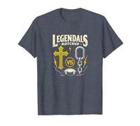 Legendals Matchup Catholics vs Convicts Football Rivalry T-Shirt, Homme, Bleu Chiné, M