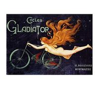 Legendarte -Affiche Publicitaire Vintage Gladiator Cycles - Tableau, Impression Sur Toile cm. 50x70