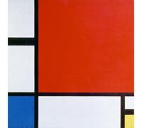 Legendarte - Tableau, Impression Sur Toile - Composition Ii En Rouge, Bleu Et Jaune Piet Mondrian cm. 90x90