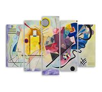 Legendarte - Tableau, Impression Sur Toile - Jaune, Rouge, Bleu Wassily Kandinsky cm. 150x100 Type A1 (5 panneaux)