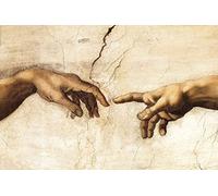 Legendarte - Tableau, Impression Sur Toile - La Création D'Adam (Détail) Michelangelo Buonarroti cm. 80x120