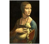 Legendarte - Tableau, Impression Sur Toile - La Dame À L'Hermine Leonardo Da Vinci cm. 60x80