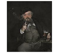 Legendarte - Tableau, Impression Sur Toile - Le Bon Bock - Edouard Manet cm. 55x60