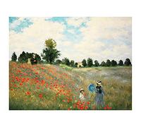 Legendarte - Tableau, Impression Sur Toile - Le Champ Des Coquelicots Claude Monet cm. 40x50