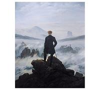 Legendarte - Tableau, Impression Sur Toile - Le Voyageur Contemplant Une Mer De Nuages Caspar David Friedrich cm. 50x60