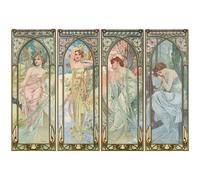 Legendarte - Tableau, Impression Sur Toile - Les Heures Du Jour - Alphonse Mucha cm. 60x90