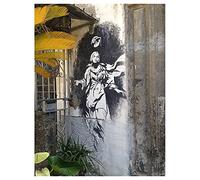 Legendarte -Tableau, Impression Sur Toile - Madone avec un Pistolet à Naples, Banksy - Copie de A. Manzotti cm. 60x80