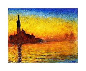 Legendarte - Tableau, Impression Sur Toile - Saint-Georges Majeur Au Crépuscule Claude Monet cm. 40x50