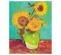 Legendarte - Tableau, Impression Sur Toile - Vase Avec Trois Tournesols Vincent Van Gogh cm. 50x60