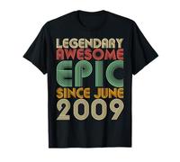 Legendary Awesome Epic Since June 2009 Cadeau d'anniversaire vintage T-Shirt