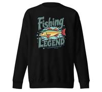Legendary Fishing Enthusiast Graphic Sweatshirt unisexe pour adulte, Noir , S