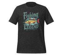 Legendary Fishing Enthusiast Graphic T-shirt unisexe pour adulte, Gris foncé, M