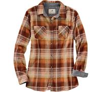 Legendary Whitetails Cottage Escape Flannel Long Sleeve Plaid and Solid Color Clothes for Women, Fitted Button Down Manches Longues, Citrouille épice, XXL Femme