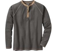 Legendary Whitetails Men's Big & Tall Long Sleeve Henley Shirt Button Up Casual Fit 100% Cotton, Charcoal, XX-Large