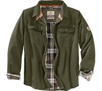Legendary Whitetails Men's Flannel Lined Shirt Jacket Waxed Cotton Water Resistant, Dark Army, 5X-Large Big