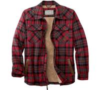 Legendary Whitetails Men's Tough As Buck Sherpa Lined Flannel Shirt Jacket, Rugged Red Plaid, Small